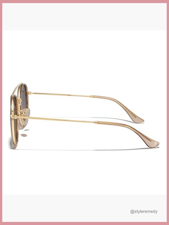 Metal Frame Polarized Sunglasses, Retro Round Double Bridge main image 7